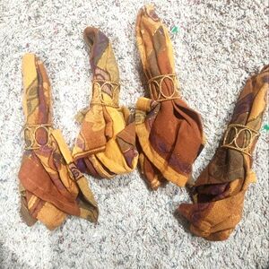 Set of 4 Gold and Brown Napkin Rings